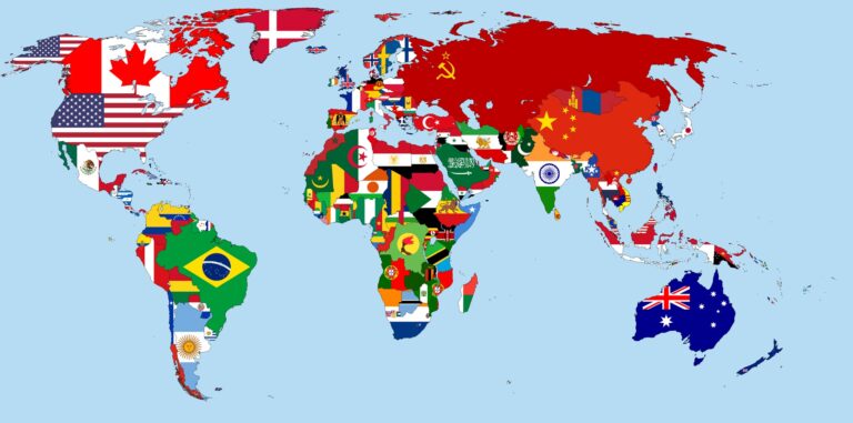 flag map of the world 1972